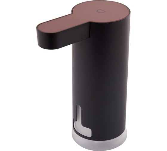 Изображение товара Сенсорный диспенсер для пены и жидкого мыла FASHUN с USB подзарядкой, металл, черный, с бордово-коричневой панелью A411-7
