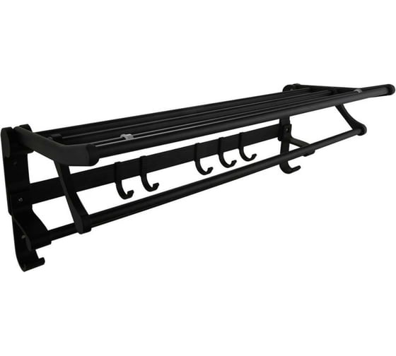 Изображение товара Полотенцедержатель FASHUN с крючками, алюминий, черный A7801-7