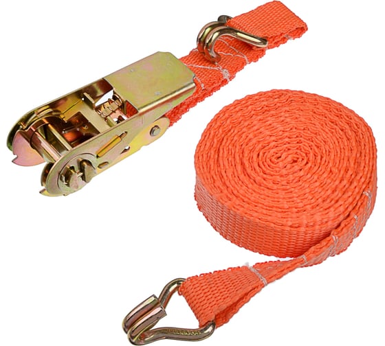 Изображение товара Стяжка груза с храповиком NEW GALAXY 110 мм, 4 м, шир. ленты 25 мм, 500/900 кг, блистер 746-037