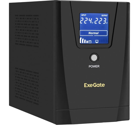 Изображение товара Источник бесперебойного питания ExeGate SpecialPro Smart LLB-1600.LCD.AVR.2SH.3C13.USB 1600VA/950W, 2Sch/3C13, USB, металлический корпус, Black 292804