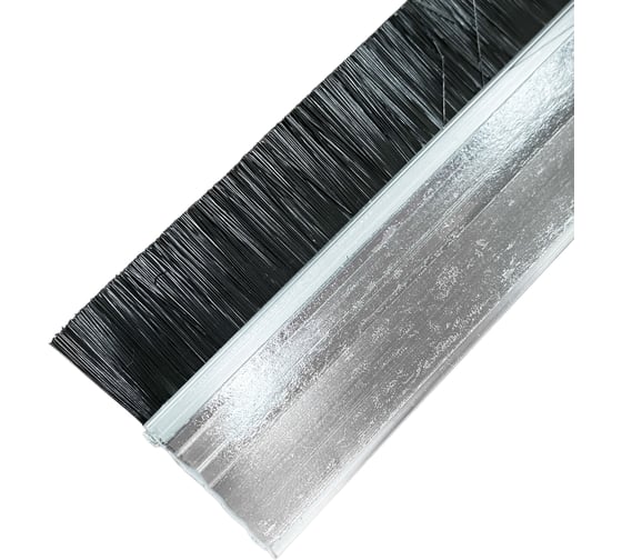 Изображение товара Полосовая щетка Mebax с профилем пластик, нейлоновая 41(16)х(5x5)х1000 Черная/прозрачный, на клеевой основе 00-00002379