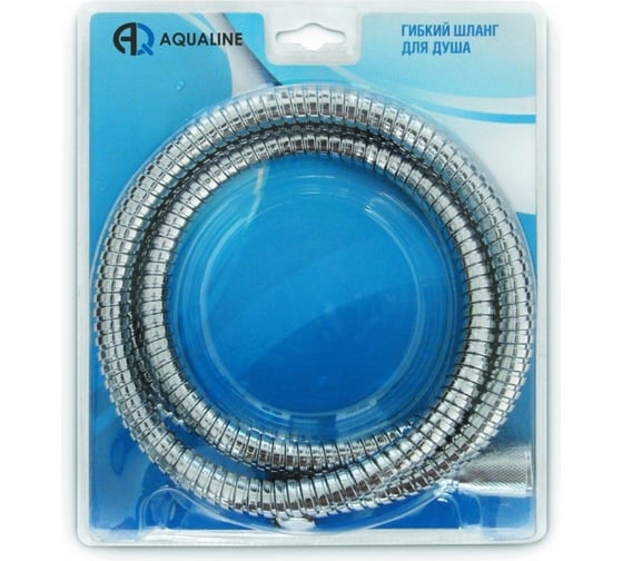 Изображение товара Шланг для душа AQUALINE AQUALINK конус имп 1/2 + имп 1/2 длина 2 м в блистере 05092