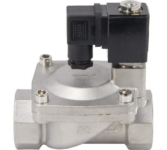 Изображение товара Клапан электромагнитный DN.ru VS2W-401N-PU-NC Ду32 Ру16 сталь, пилотный, NBR, 220В AC D130-01280