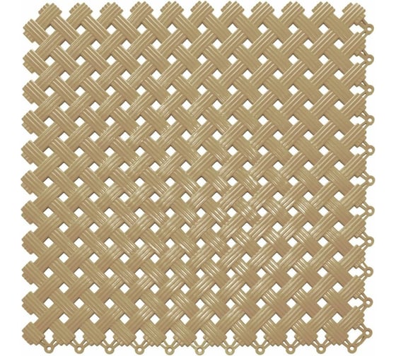 Изображение товара Антискользящий коврик для ванны, бассейна, сауны, бани ПластФактор Aqua набор из 12 модулей, бежевый 4630027112934