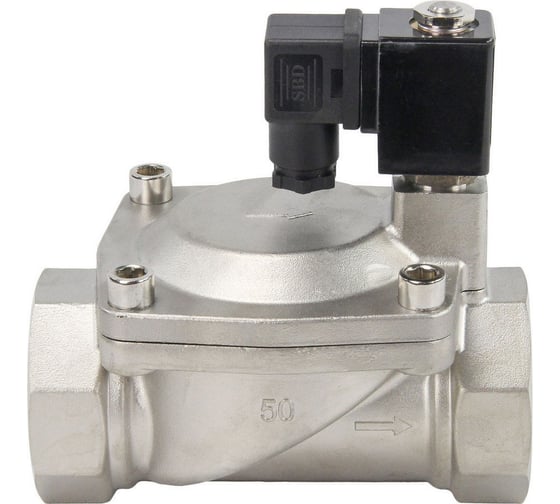 Изображение товара Клапан электромагнитный DN.ru VS2W-401E-PU-NC Ду50 Ру16 сталь, пилотный, EPDM, 24В DC D130-01538