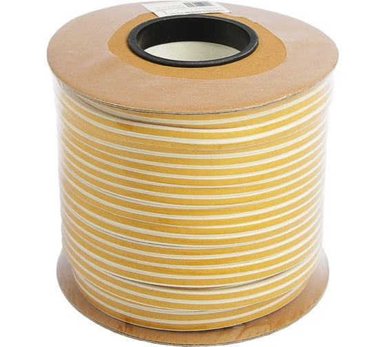 Изображение товара Уплотнительная самоклеящаяся лента РемоКолор вспененный EPDM каучук, D-профиль, белая, 9x6 мм, 100 м 50-3-216