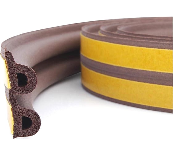 Изображение товара Уплотнительная самоклеящаяся лента РемоКолор вспененный EPDM каучук, P-профиль, коричневая, 9x5,5 мм, 10 м 50-3-215