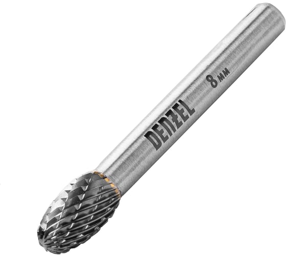 Изображение товара Бор-фреза по металлу твердосплавная овальная, тип E, 8 мм Denzel 72036