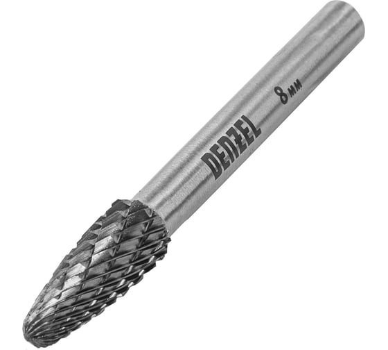 Изображение товара Бор-фреза по металлу твердосплавная параболическая, тип F, 8 мм Denzel 72042