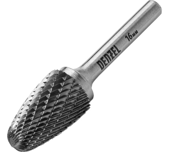 Изображение товара Бор-фреза по металлу твердосплавная параболическая, тип F, 16 мм Denzel 72046
