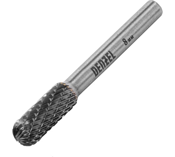 Изображение товара Бор-фреза по металлу твердосплавная цилиндрическая закругленная, тип C, 8 мм Denzel 72016