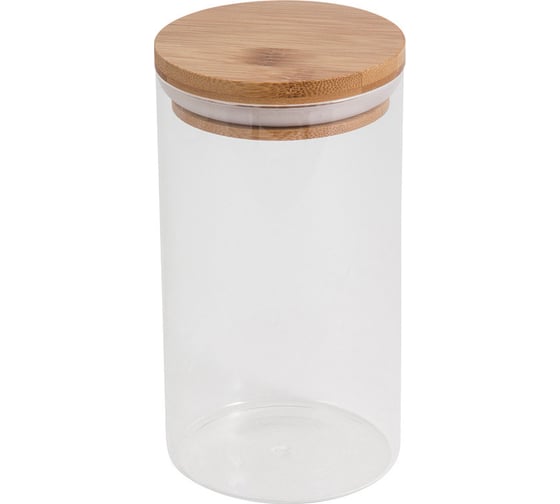 Изображение товара Стеклянная банка для сыпучих продуктов с крышкой Mallony BAMBU 1 л 004449
