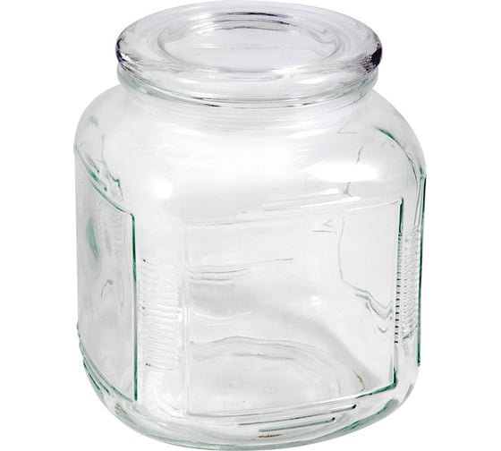Изображение товара Стеклянная банка для сыпучих продуктов со стеклянной плоской крышкой Mallony ARIA 2 л 004472