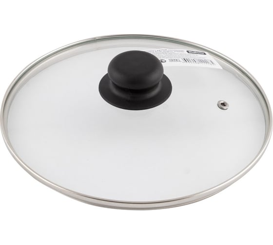 Изображение товара Стеклянная крышка с ручкой Mallony 22 см, металлический обод, паровыпуск 987016