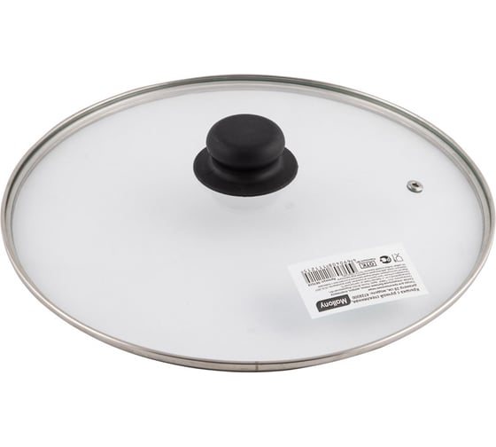 Изображение товара Стеклянная крышка с ручкой Mallony 28 см, металлический обод, паровыпуск 987019