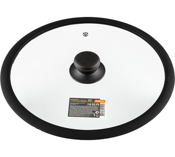 Изображение товара Стеклянная крышка с силиконовым ободком Mallony CAPPELLO-C C-type 28 см, силиконовая ручка 003663