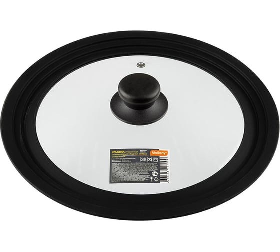 Изображение товара Универсальная крышка из закаленного стекла с силиконовым ободком Mallony CAPPELLO мультиразмер 24/26/28 см 003581
