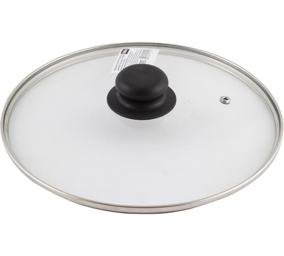 Изображение товара Стеклянная крышка с ручкой Mallony 24 см, металлический обод, паровыпуск 987017