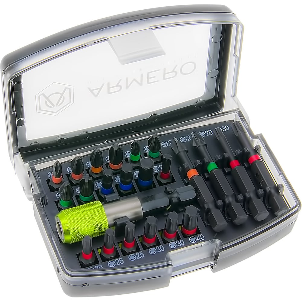 Изображение товара Набор бит Armero AK40-023 23 шт для шуруповертов, разнообразные виды