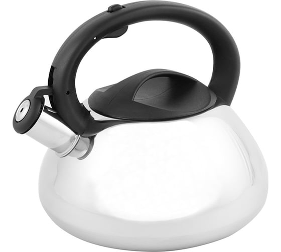 Изображение товара Чайник из нержавеющей стали со свистком Mallony MAL-109 3 л, полированный, цельнометаллический 910071