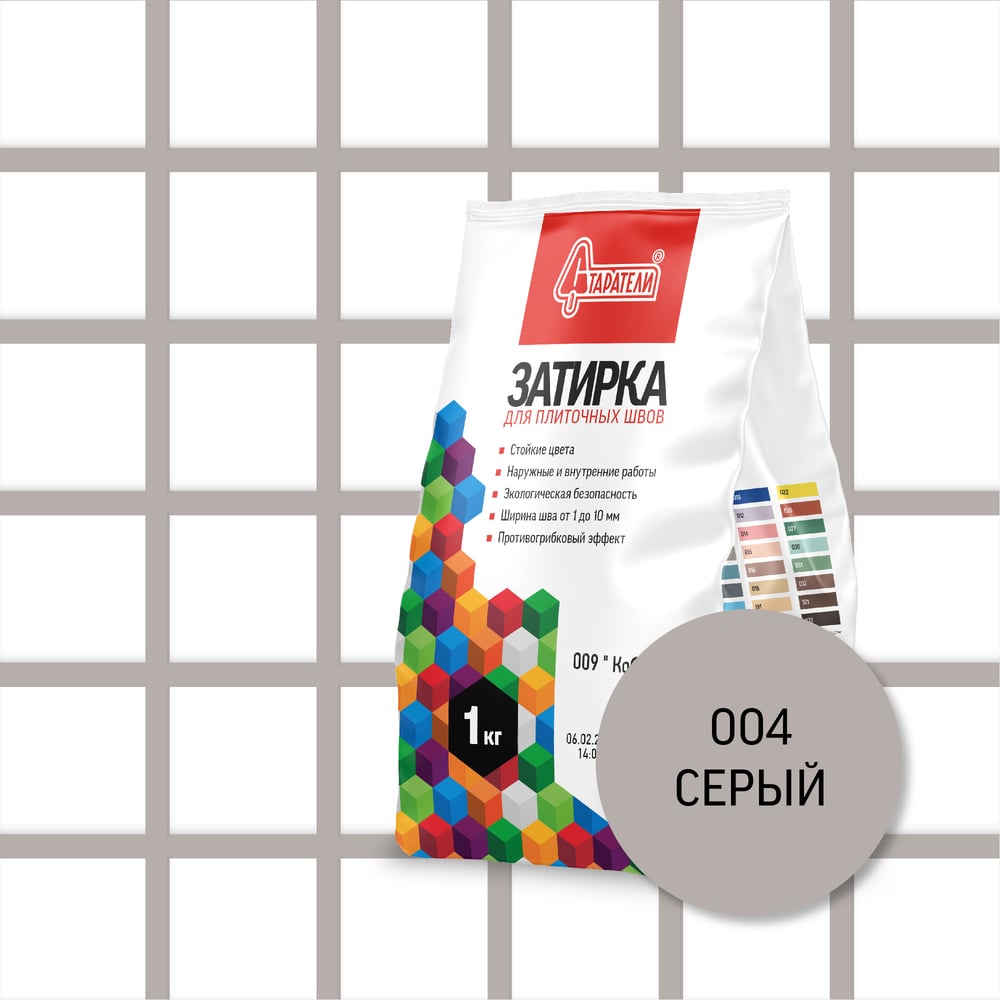 Изображение товара Затирочная смесь Старатели 1 кг для плиточных швов, серый
