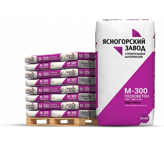 Изображение товара Сухая смесь ЯЗСМ Пескобетон М-300 25 кг 1320 штук 4640013520124