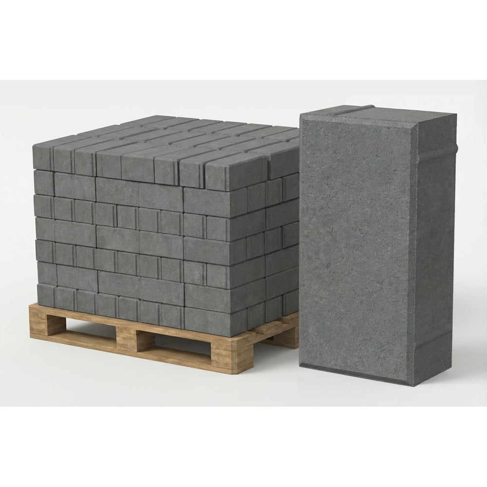 Изображение товара Тротуарная плитка ЯЗСМ Кирпичик 200x100x40 мм серая (380 м2) 4640013520865