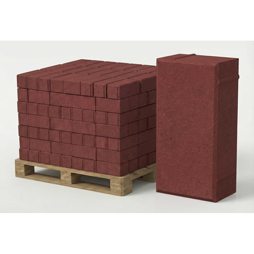 Изображение товара Тротуарная плитка ЯЗСМ Кирпичик 200x100x40 мм коричневая (380 м2) 4640013520728