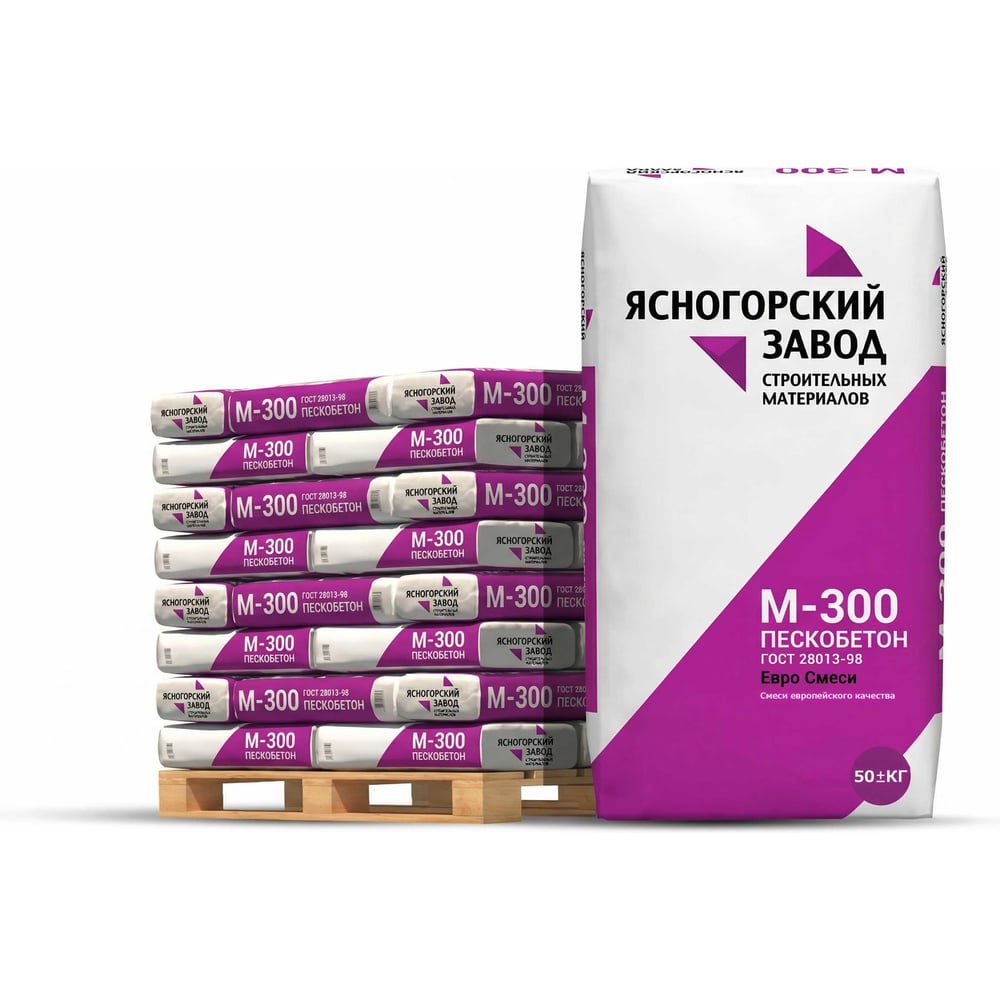 Изображение товара Сухая смесь ЯЗСМ Пескобетон М-300 50 кг 660 штук 4640013520025