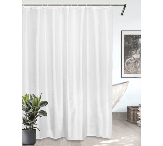 Изображение товара Комплект Bath Plus штора 180x200 dobby star и кольца AKSK-01