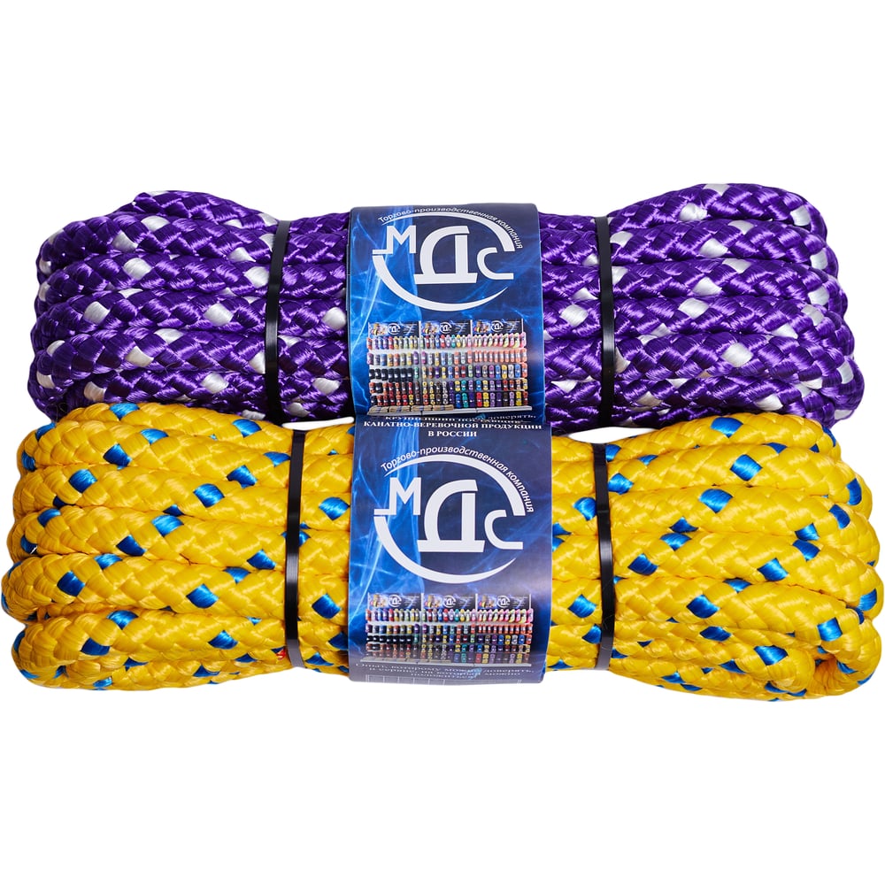 Изображение товара Канат полипропиленовый плетеный ТОРГОВО-ПРОИЗВОДСТВЕННАЯ КОМПАНИЯ МДС, 18 мм, 8 прядный, 10 м 7930050322100