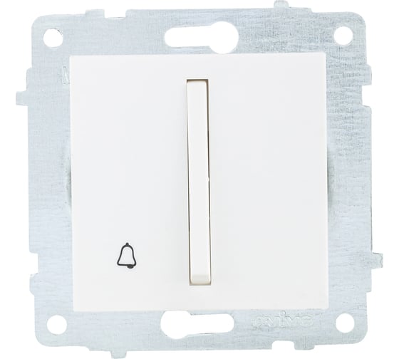 Изображение товара Механизм 1-клавишного выключателя OVIVO узкая клавиша, кнопка звонка, белый, 610-000201-207