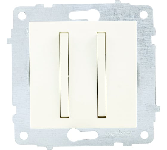 Изображение товара Механизм 2-клавишного выключателя OVIVO узкая клавиша, крем, 610-000202-202
