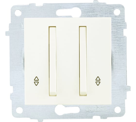 Изображение товара Механизм 2-клавишного выключателя OVIVO узкая клавиша, проходной, крем, 610-000202-211