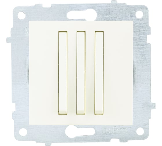 Изображение товара Механизм 3-клавишного выключателя OVIVO узкая клавиша, крем, 610-000202-254