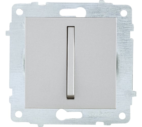 Изображение товара Механизм 1-клавишного выключателя OVIVO узкая клавиша, серебро, 610-000210-200