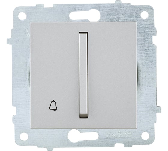 Изображение товара Механизм 1-клавишного выключателя OVIVO узкая клавиша, кнопка звонка, серебро, 610-000210-207