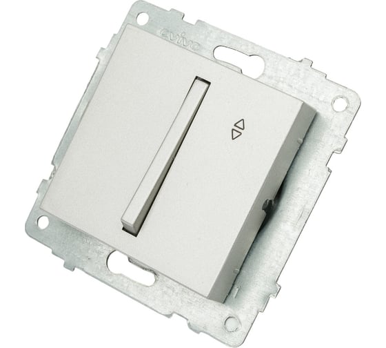 Изображение товара Механизм 1-клавишного выключателя OVIVO узкая клавиша, проходной, серебро, 610-000210-209