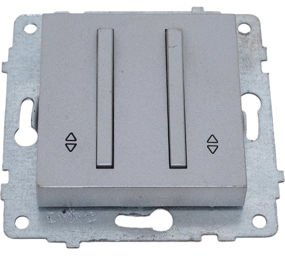 Изображение товара Механизм 2-клавишного выключателя OVIVO узкая клавиша, проходной, серебро, 610-000210-211