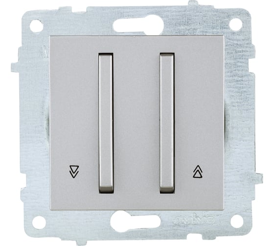 Изображение товара Механизм выключателя жалюзи OVIVO узкая клавиша, серебро, 610-000210-216