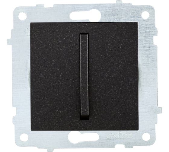 Изображение товара Механизм 1-клавишного выключателя OVIVO узкая клавиша, черный металлик, 610-000217-200