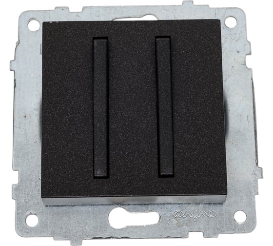 Изображение товара Механизм 2-клавишного выключателя OVIVO узкая клавиша, черный металлик, 610-000217-202