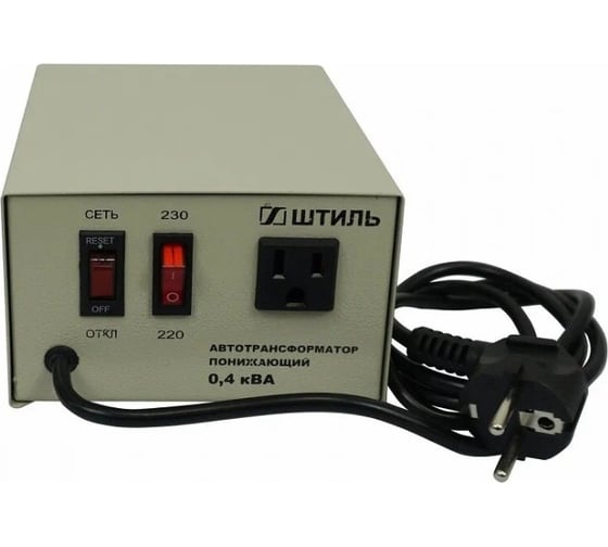 Изображение товара Автотрансформатор Штиль 0,4 кВА, в сером корпусе АТ 230-220/СТО-0,4-50 с/к