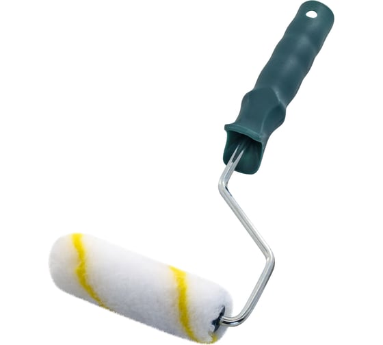 Изображение товара Малярный мини-валик РемоКолор "Гирпан" с рукояткой, ось 6 мм, D 15 мм, 100 мм 06-1-326
