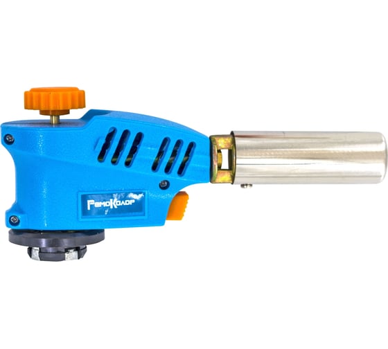 Изображение товара Газовая горелка РемоКолор на бутановый баллон, пьезоподжиг, пламя 1300°, 70x155 мм 73-0-018