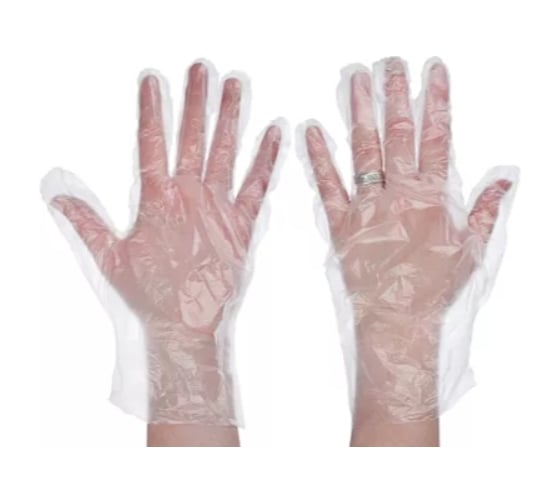 Изображение товара Перчатки полиэтиленовые VETTA 100 шт., р-р M 447-031