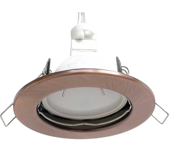 Изображение товара Встраиваемый светильник truEnergy с цоколем GU5.3 D80xH30мм IP20 медь/сталь 21203