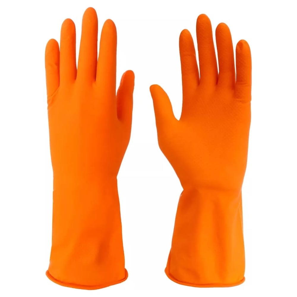 Резиновые перчатки для уборки VETTA, размер 8, цвет оранжевый