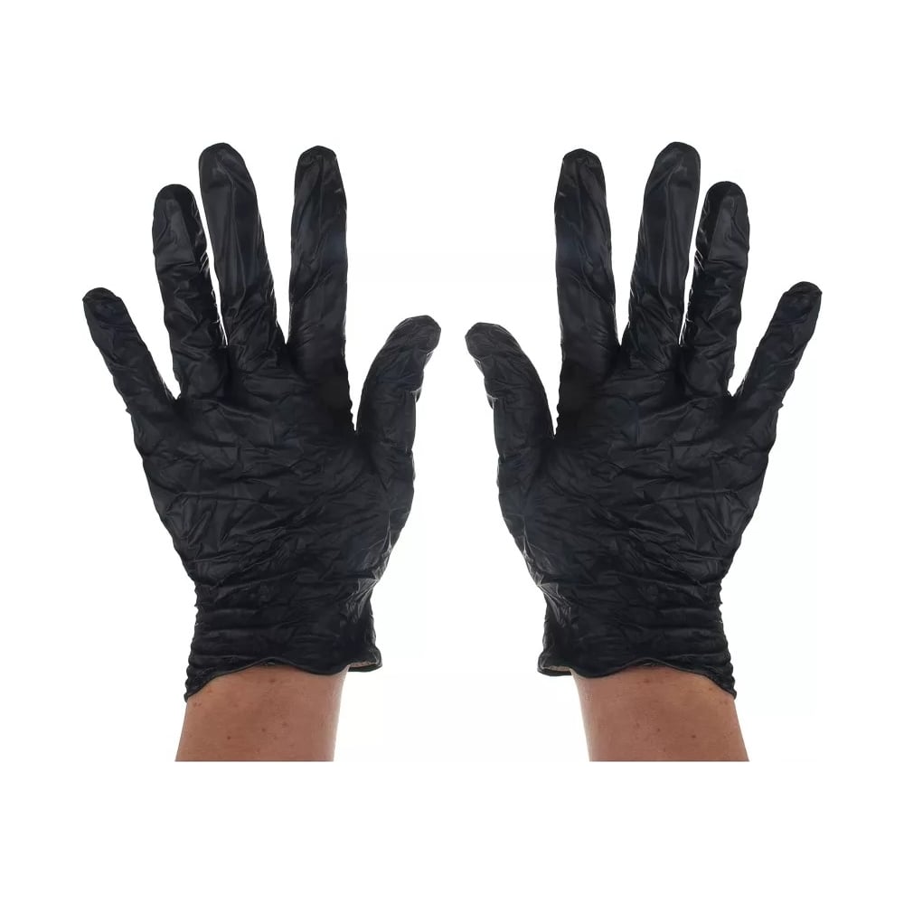 Нитриловые одноразовые перчатки VETTA, цвет черный, размер L