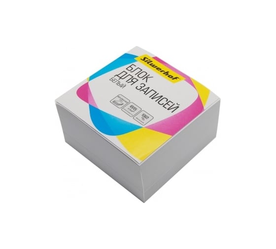 Изображение товара Бумажный блок для записей Silwerhof 90x90x50 мм, 65 г/м2, 92%, белый, 18 шт в упаковке 1478757